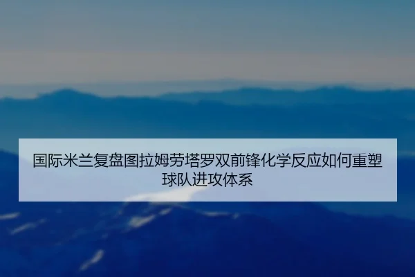 国际米兰复盘图拉姆劳塔罗双前锋化学反应如何重塑球队进攻体系